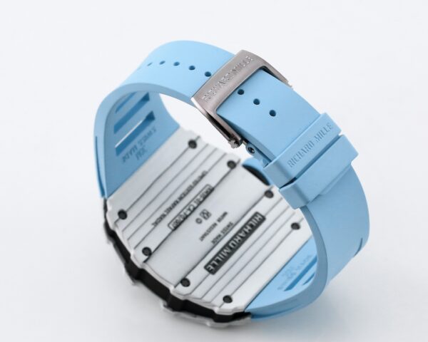 RICHARD MILLE RM35-01 White Carbon BBR Factory Best Edition Blue Rubber Strap - Best Replica Watches Store For Sale!