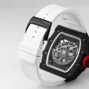 RICHARD MILLE RM35-02 Black Carbon BBR Factory Best Edition White Rubber Strap - Best Replica Watches Store For Sale!