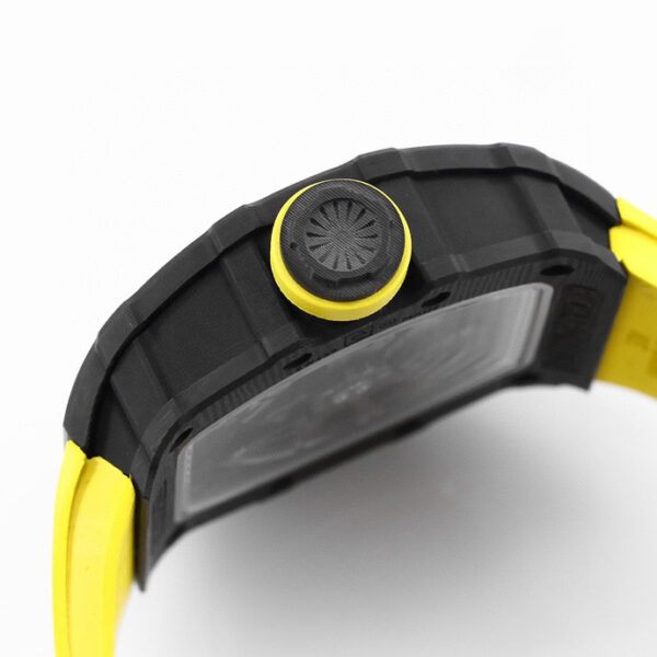 RICHARD MILLE RM35-02 Black Carbon BBR Factory Best Edition Yellow Rubber Strap - Best Replica Watches Store For Sale!