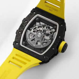 RICHARD MILLE RM35-02 Black Carbon BBR Factory Best Edition Yellow Rubber Strap - Best Replica Watches Store For Sale!