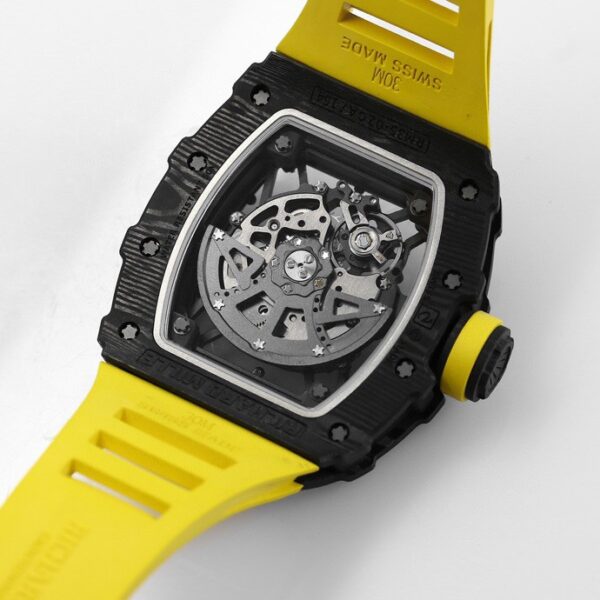 RICHARD MILLE RM35-02 Black Carbon BBR Factory Best Edition Yellow Rubber Strap - Best Replica Watches Store For Sale!
