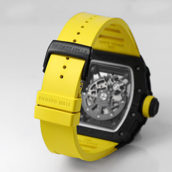 RICHARD MILLE RM35-02 Black Carbon BBR Factory Best Edition Yellow Rubber Strap - Best Replica Watches Store For Sale!
