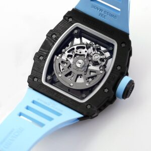 RICHARD MILLE RM35-02 Black Carbon BBR Factory Best Edition Blue Rubber Strap - Best Replica Watches Store For Sale!