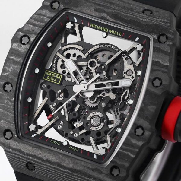 RICHARD MILLE RM35-02 Black Carbon BBR Factory Best Edition Black Rubber Strap - Best Replica Watches Store For Sale!