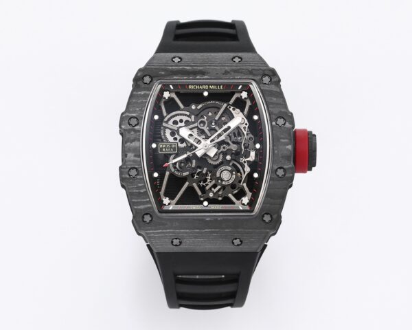 RICHARD MILLE RM035 RM35-01 Black Carbon BBR Factory Best Edition Skeleton Dial on Black Rubber Strap Clone RMUL3 - Best Replica Watches Store For Sale!