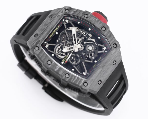 RICHARD MILLE RM035 RM35-01 Black Carbon BBR Factory Best Edition Skeleton Dial on Black Rubber Strap Clone RMUL3 - Best Replica Watches Store For Sale!