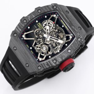 RICHARD MILLE RM035 RM35-01 Black Carbon BBR Factory Best Edition Skeleton Dial on Black Rubber Strap Clone RMUL3 - Best Replica Watches Store For Sale!