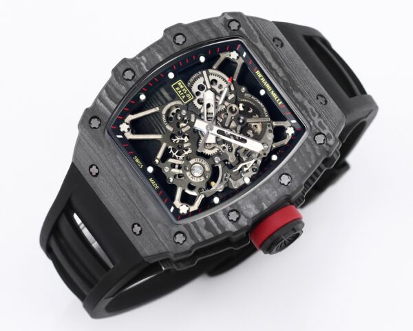 RICHARD MILLE RM035 RM35-01 Black Carbon BBR Factory Best Edition Skeleton Dial on Black Rubber Strap Clone RMUL3 - Best Replica Watches Store For Sale!