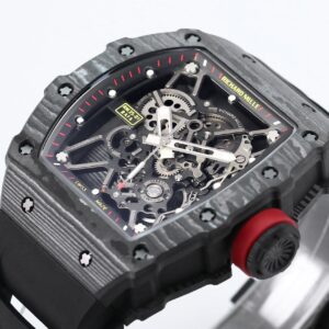 RICHARD MILLE RM035 RM35-01 Black Carbon BBR Factory Best Edition Skeleton Dial on Black Rubber Strap Clone RMUL3 - Best Replica Watches Store For Sale!