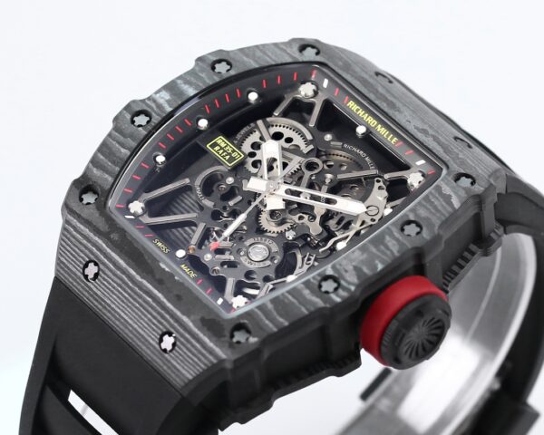 RICHARD MILLE RM035 RM35-01 Black Carbon BBR Factory Best Edition Skeleton Dial on Black Rubber Strap Clone RMUL3 - Best Replica Watches Store For Sale!