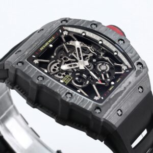 RICHARD MILLE RM035 RM35-01 Black Carbon BBR Factory Best Edition Skeleton Dial on Black Rubber Strap Clone RMUL3 - Best Replica Watches Store For Sale!