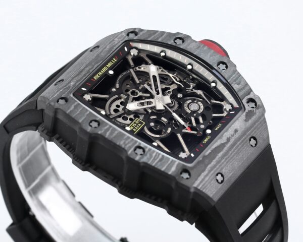 RICHARD MILLE RM035 RM35-01 Black Carbon BBR Factory Best Edition Skeleton Dial on Black Rubber Strap Clone RMUL3 - Best Replica Watches Store For Sale!